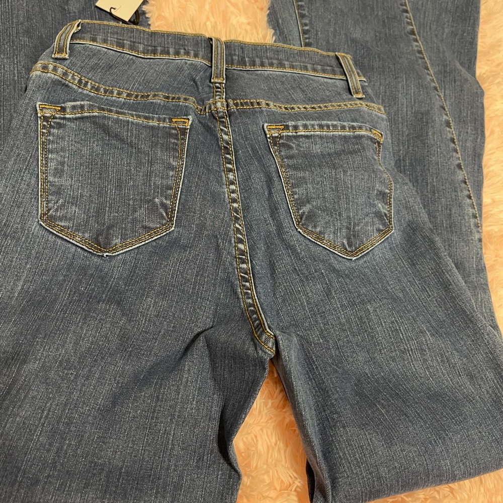 Solid denim bell bottoms